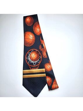 Basketball Necktie Men's Hand Made Basketballs 4" Wide 57" Long Fratello Tie